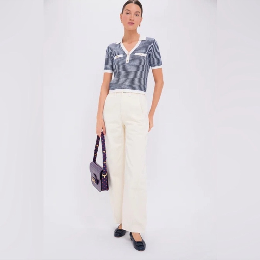 APIECE APART Meridian Straight Leg Relaxed Jean Size 30‎ Ecru Cream High Waist